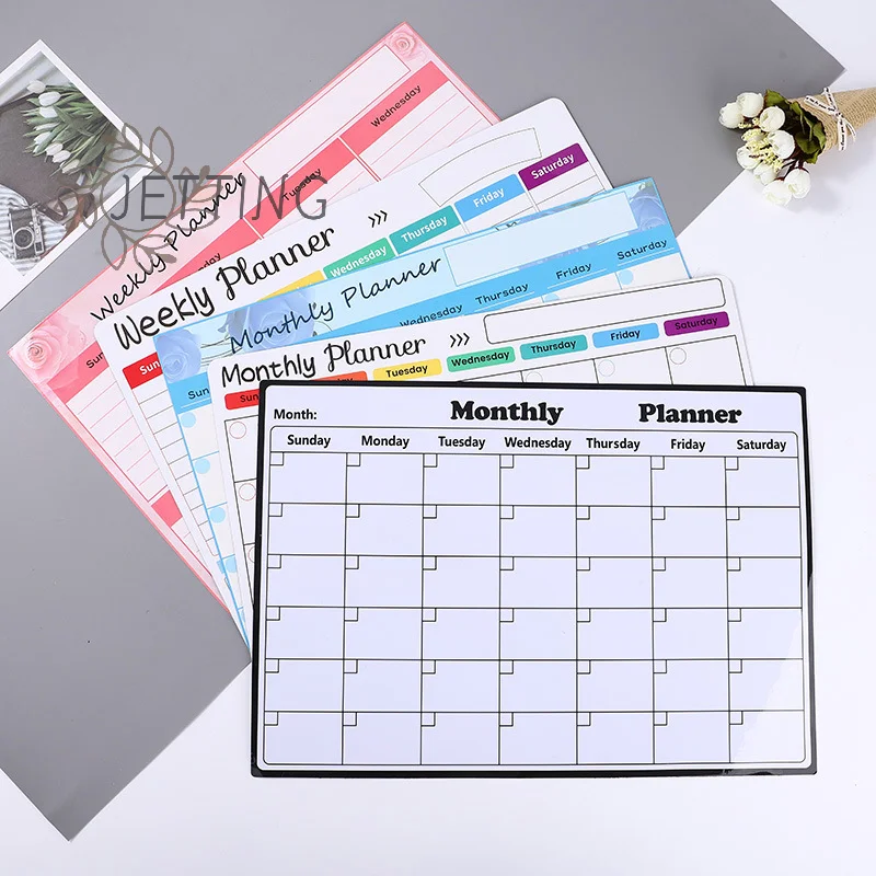 

1pc Fridge Calendar Magnetic Calendar Whiteboard Calendar/weekly Planner For Refrigerator Planners