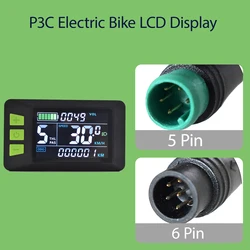 UART2 P3C Electric Bike LCD Panel Colorful Screen Display Meter E Scooter LCD Panel With USB UART For Mountain Electric Bike