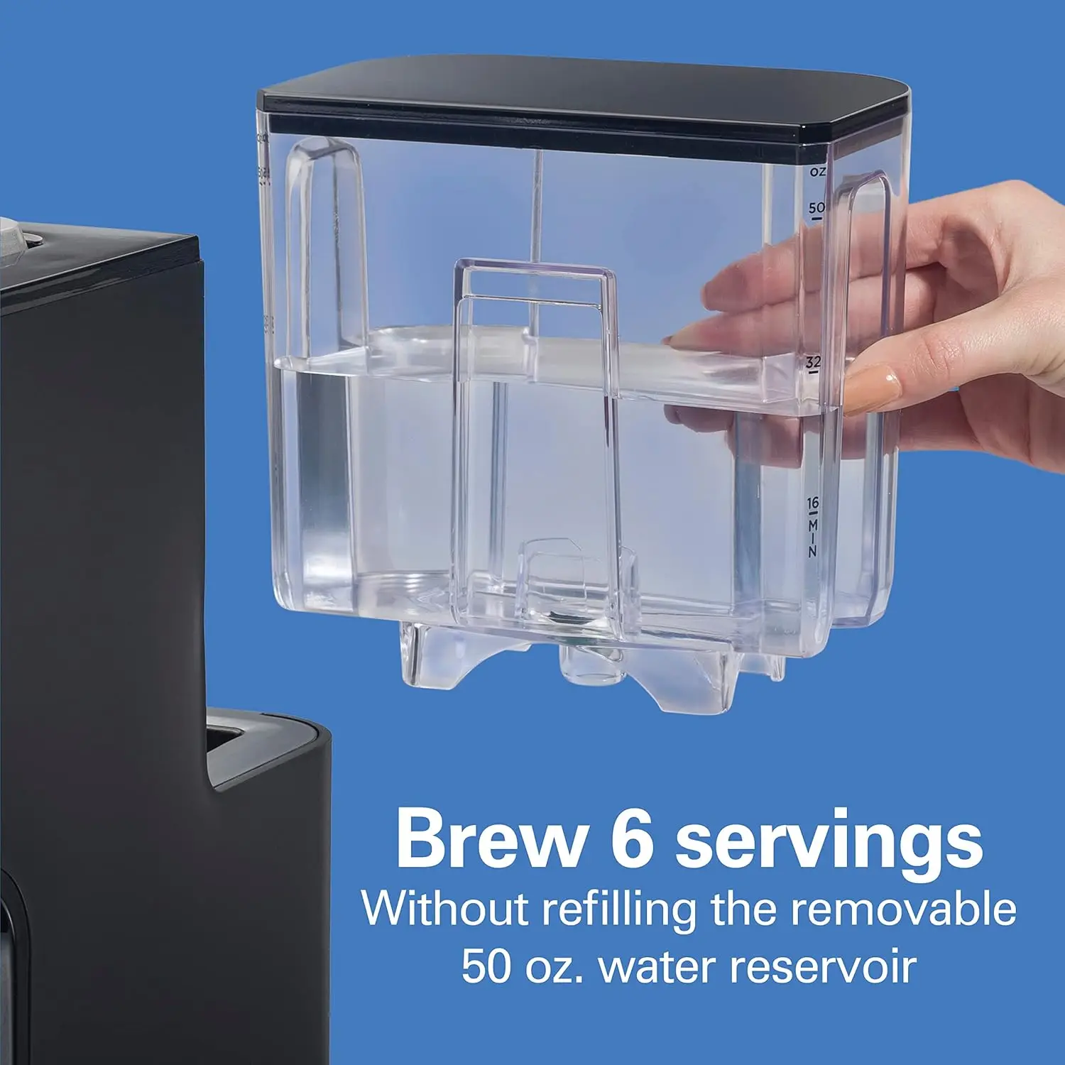 Gen 4 FlexBrew Single-Serve Hot & Iced Coffee Maker with Removable Reservoir, Compatible with Pod Packs and Grounds, 50 oz, 4 Fa