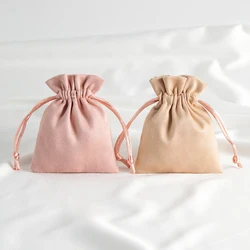 10Pcs Flannel Jewelry Drawstring Bag Velvet Suede Gift Pouch Ring Earrings Candy Goodie Baby Shower Storage Sack Wedding Favors