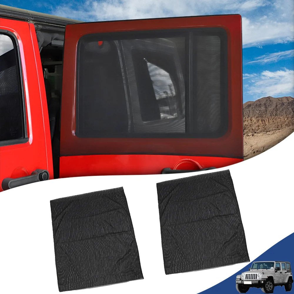 

2PCS Car Side Window Shade Curtain UV Protect Shield Mesh Rear Window Cover for Jeep Wrangler TJ JK JL JT 1997-2025 Accessories