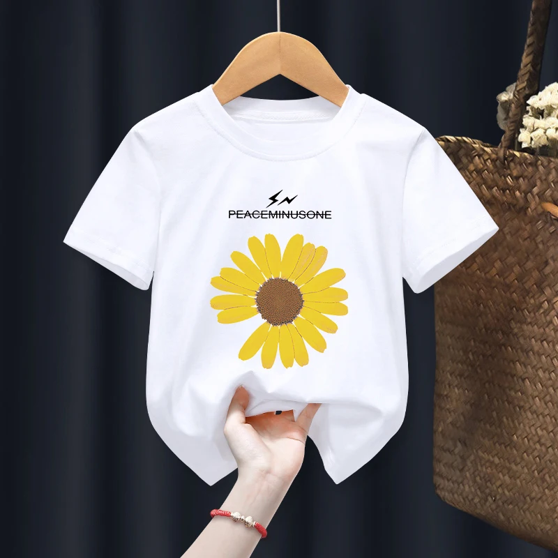 Summer Baby Girls Clothes Kid Boy Sunflower Printed T-Shirts Children Short Sleeve Crew Neck Top Casual Outfits Tracksuits