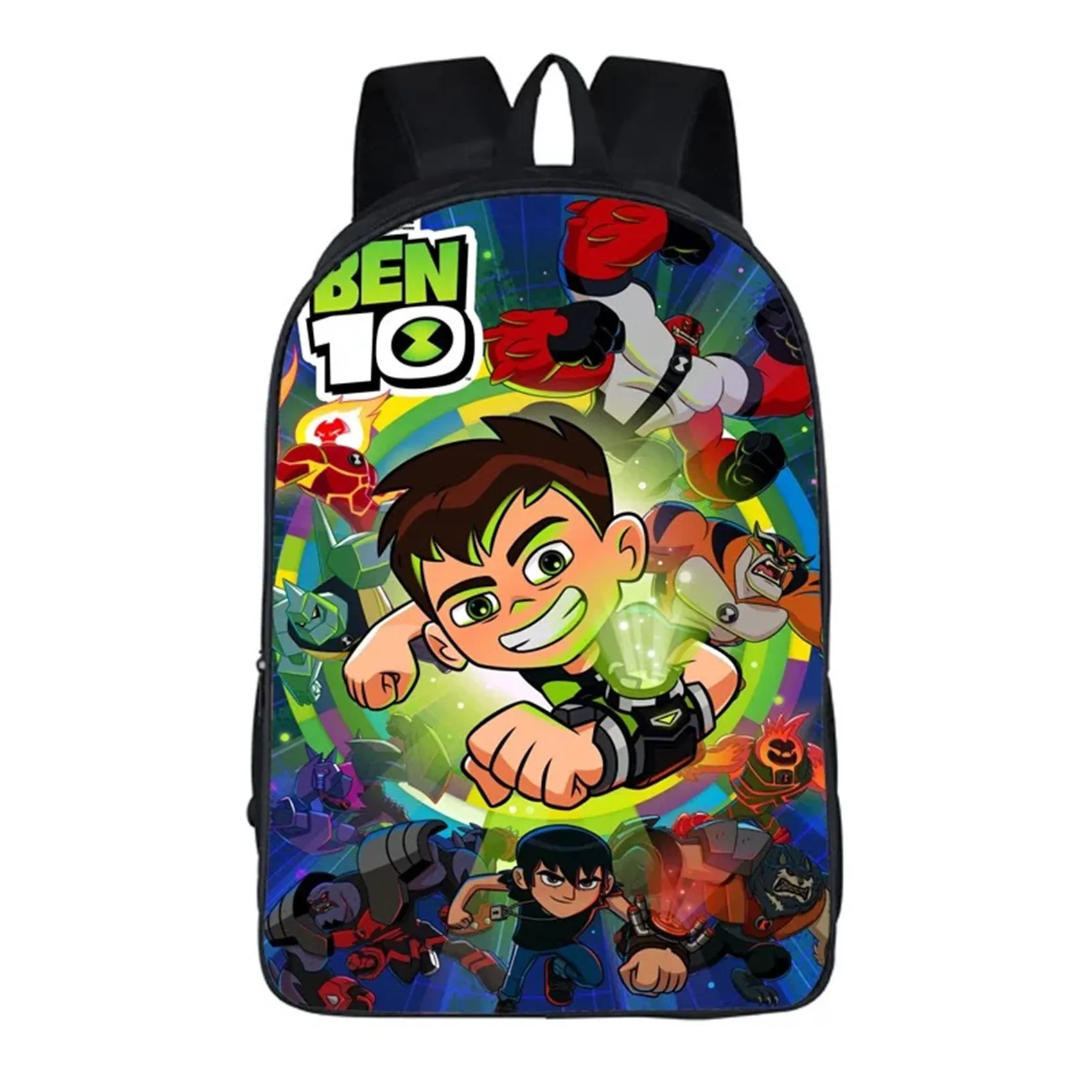 Kid Student Lightweight Bookbag Canvas Schoolbag-Ben 10 Cartoon Daypack Travel Knapsack for Boy,Girl