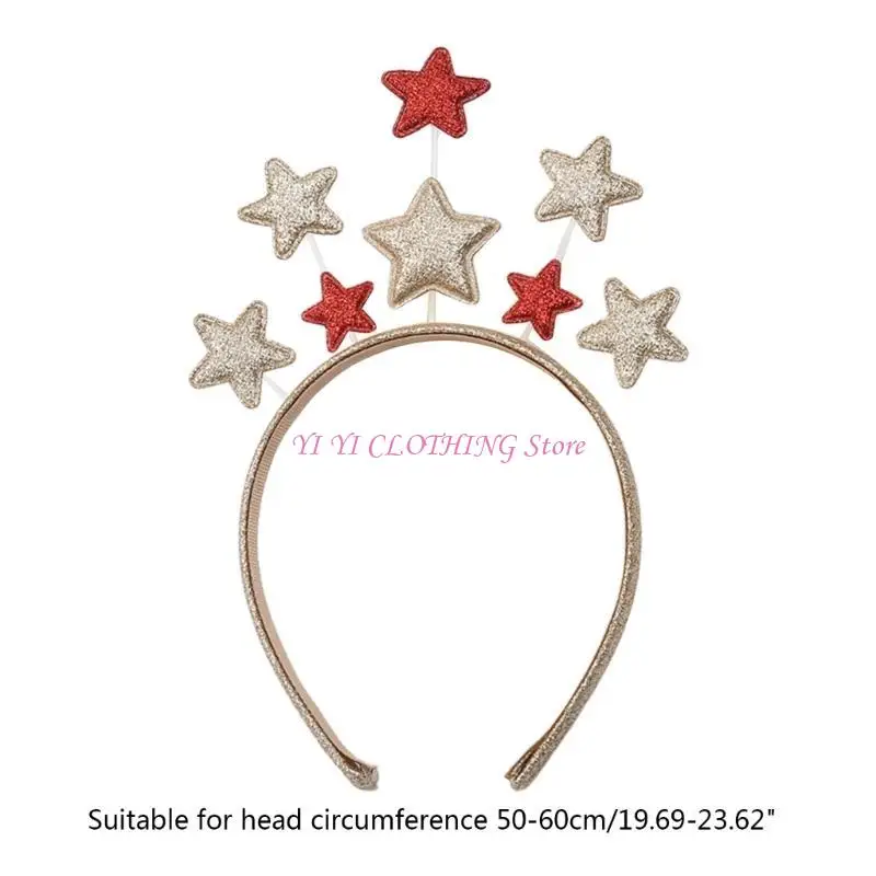 N5KF スパンコール 五芒星形ヘッドバンド 素敵なヘアフープ クリスマス パフォーマンス かぶと フェスティバル プレゼント 家族 子供用