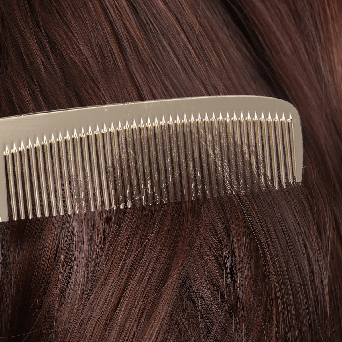 

2Pcs Gold Stainless Steel Massage Comb Skin Friendly Polished Teeth No Scratch Hair Styling Accessory