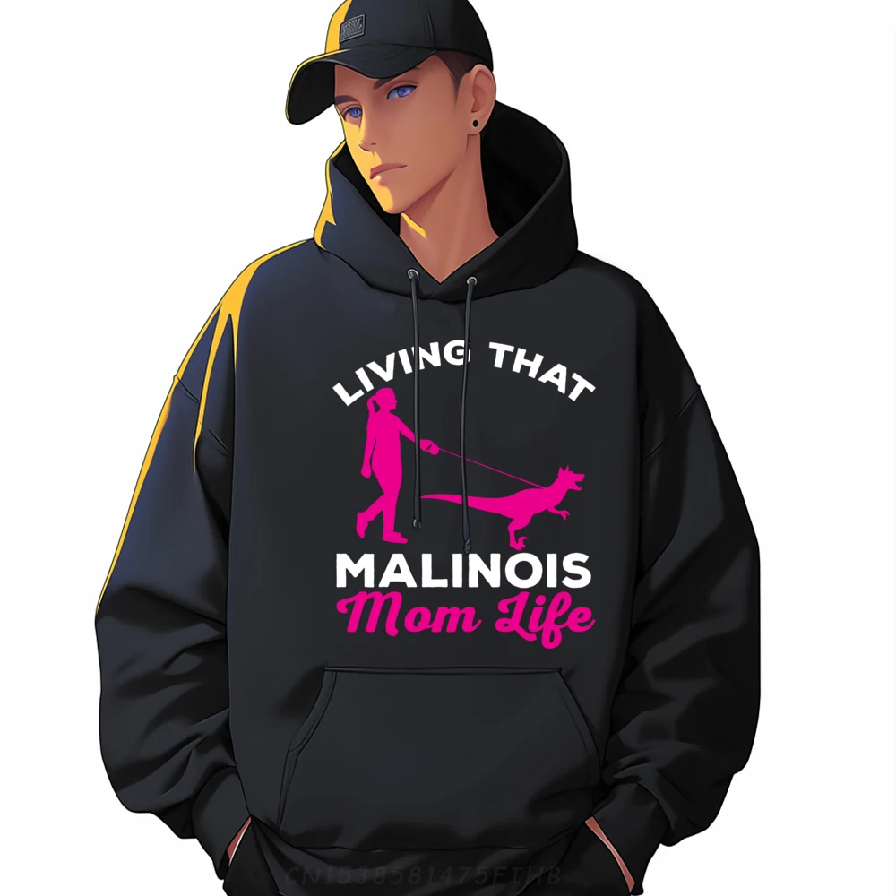 

Design Belgian Malinois Mom Life Belgian Crew Neck Hoodies Christmas Hoodies Long Sleeve For Male Loose Slogan Sweatshrt