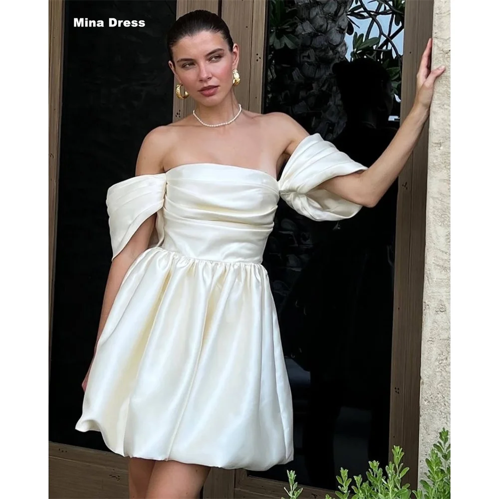 

Mina Customized Purple Elegant Party Dresses for Special Occasions Long Sleeves With Shoulder Straps Folds Round Neck Prom Dress
