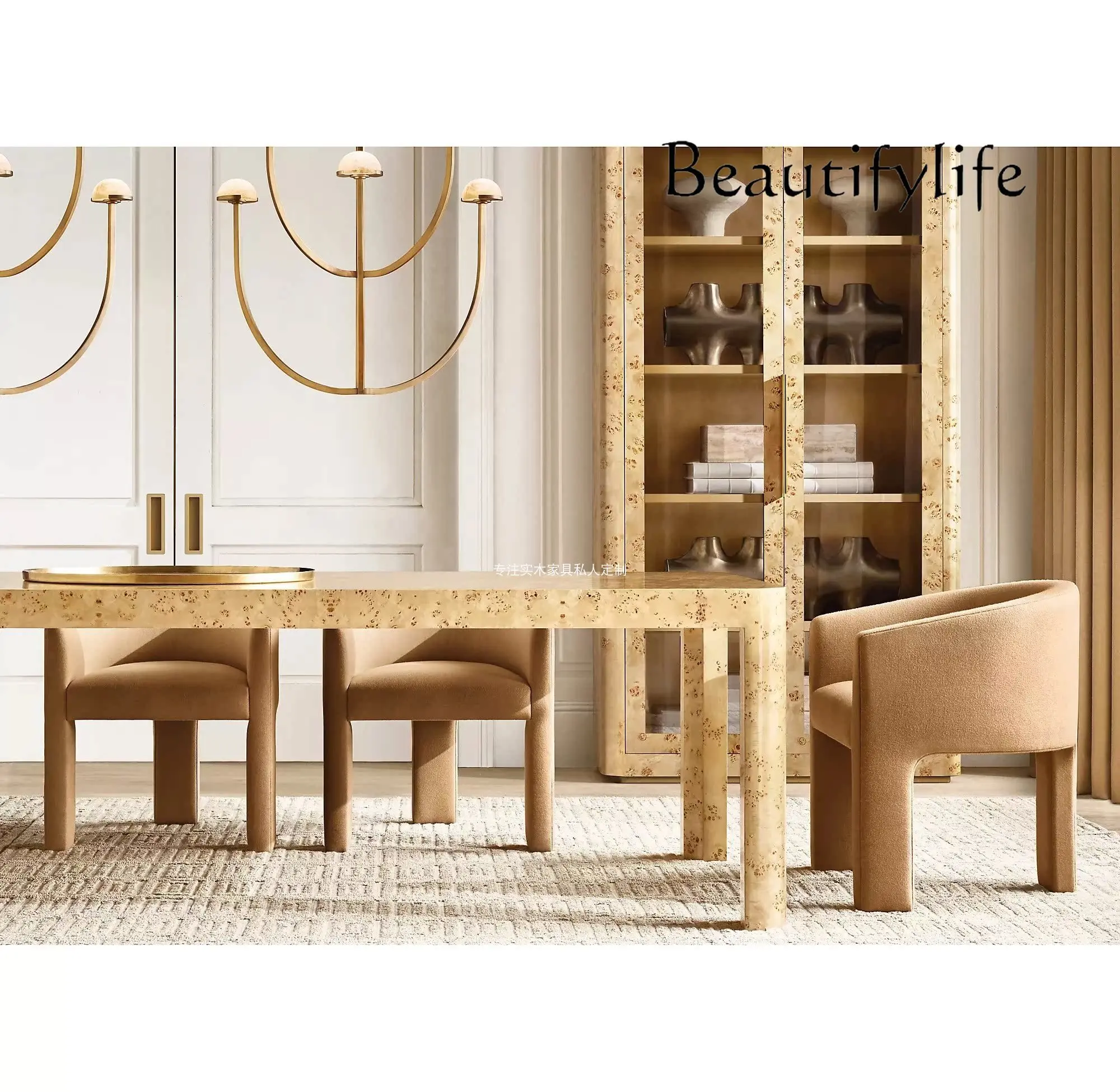 Amerikanischen Land Wohnzimmer Haushalt Multi-Personen Baum Tumor Rinde Massivholz Runde Esstisch Hotel Villa Modell Zimmer