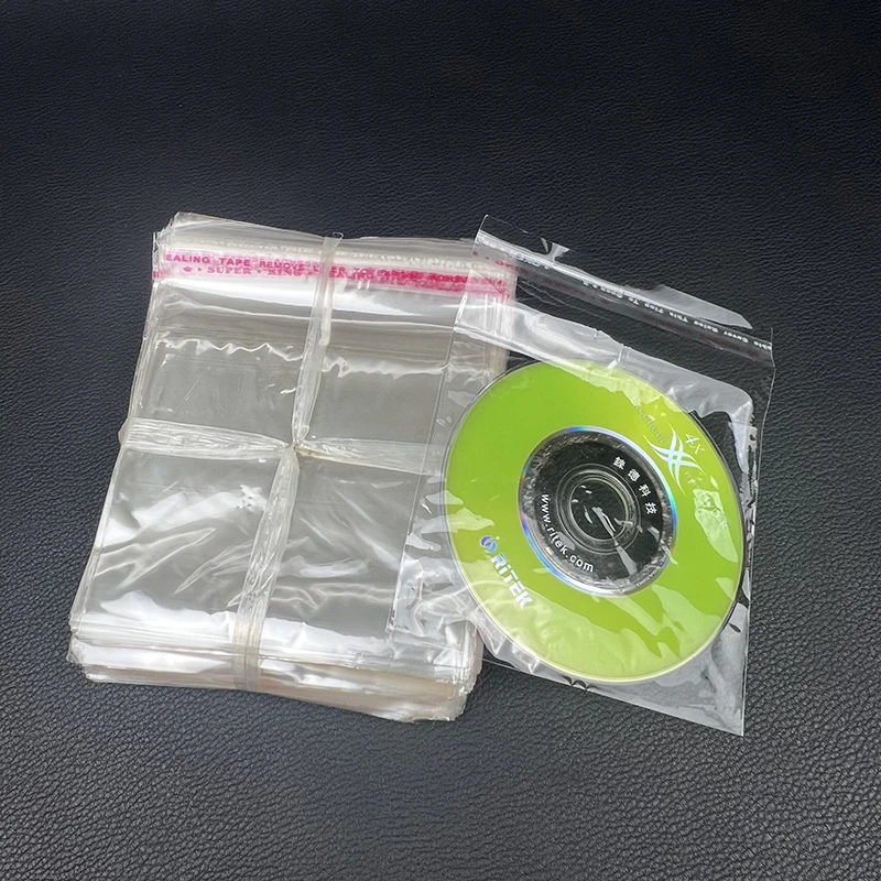 

500pcs/lot 8cm Compact Disc Dust-proof BagTransparent Self-sealing CD Bag Home Storage Organizer