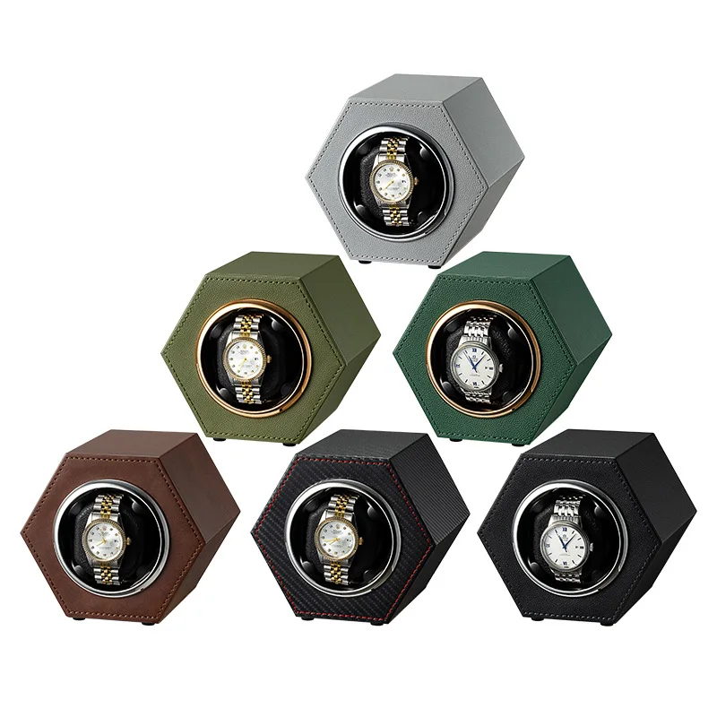 2024 New Watch Winder Mini Single Rotating Box Motor Multi-gear Adjustable Watch Winder New TYPE-C Interface Leather Watch Box