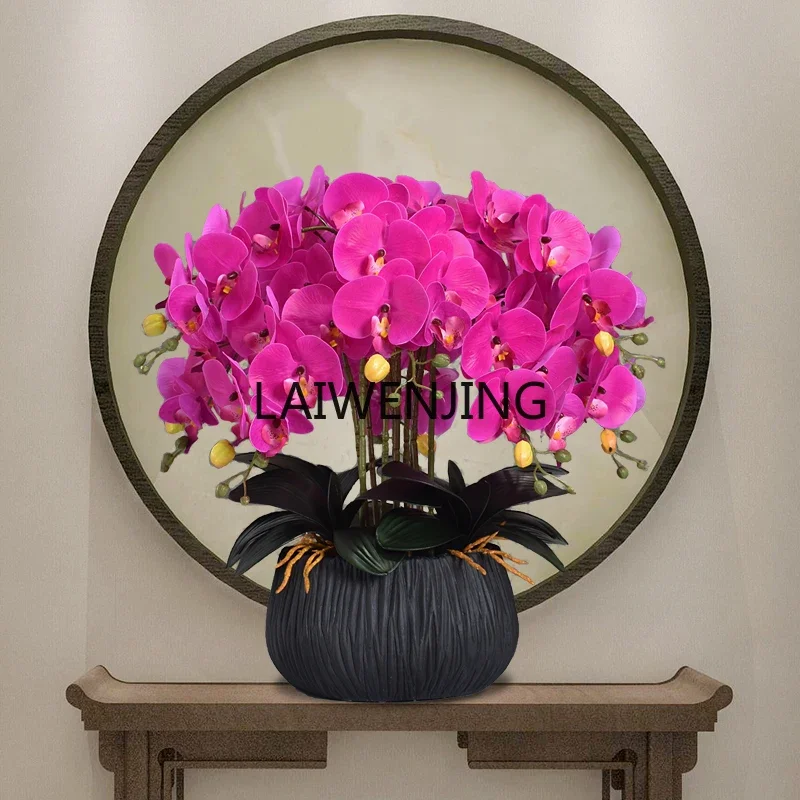 LYN feel Phalaenopsis simulated flower decorative ornament desktop TV cabinet new Chinese fake flower ornament