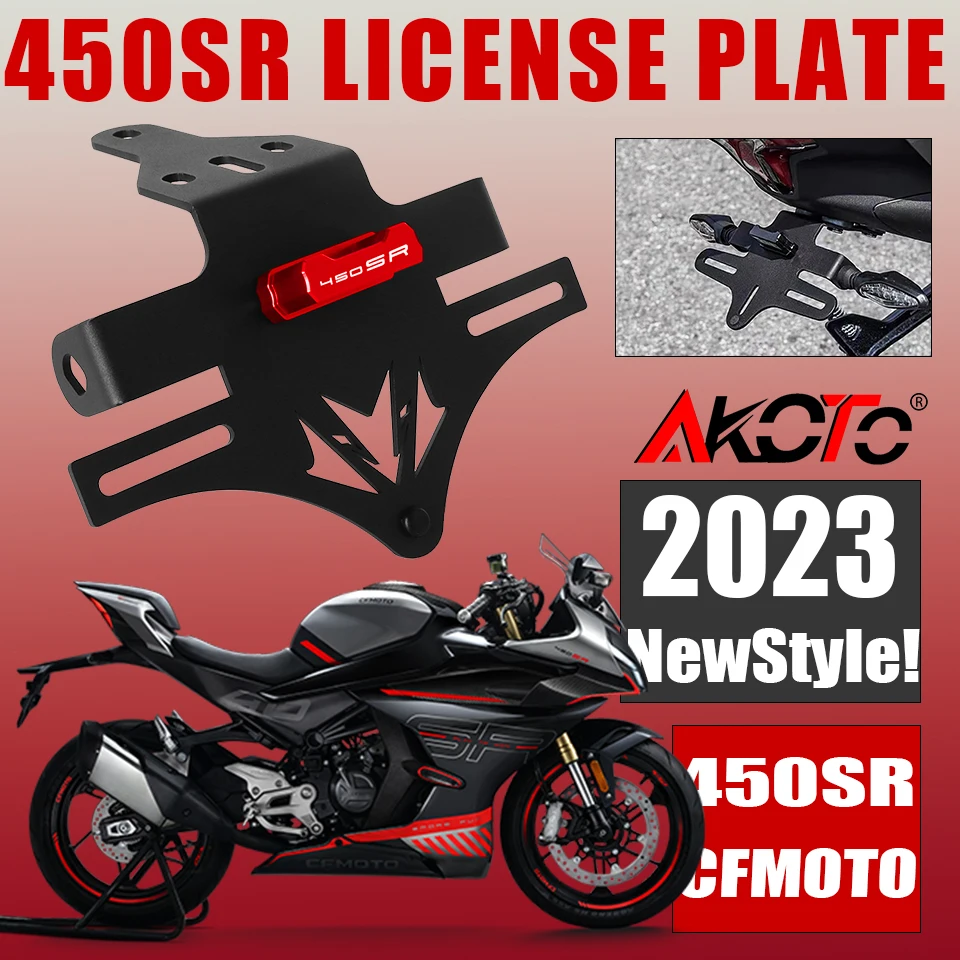 NEW For CFMOTO 450SR 450 SR 450SS 2022 2023+ License Plate Holder LED Turn Signal Lights Accessories Tail Tidy Fender Eliminator