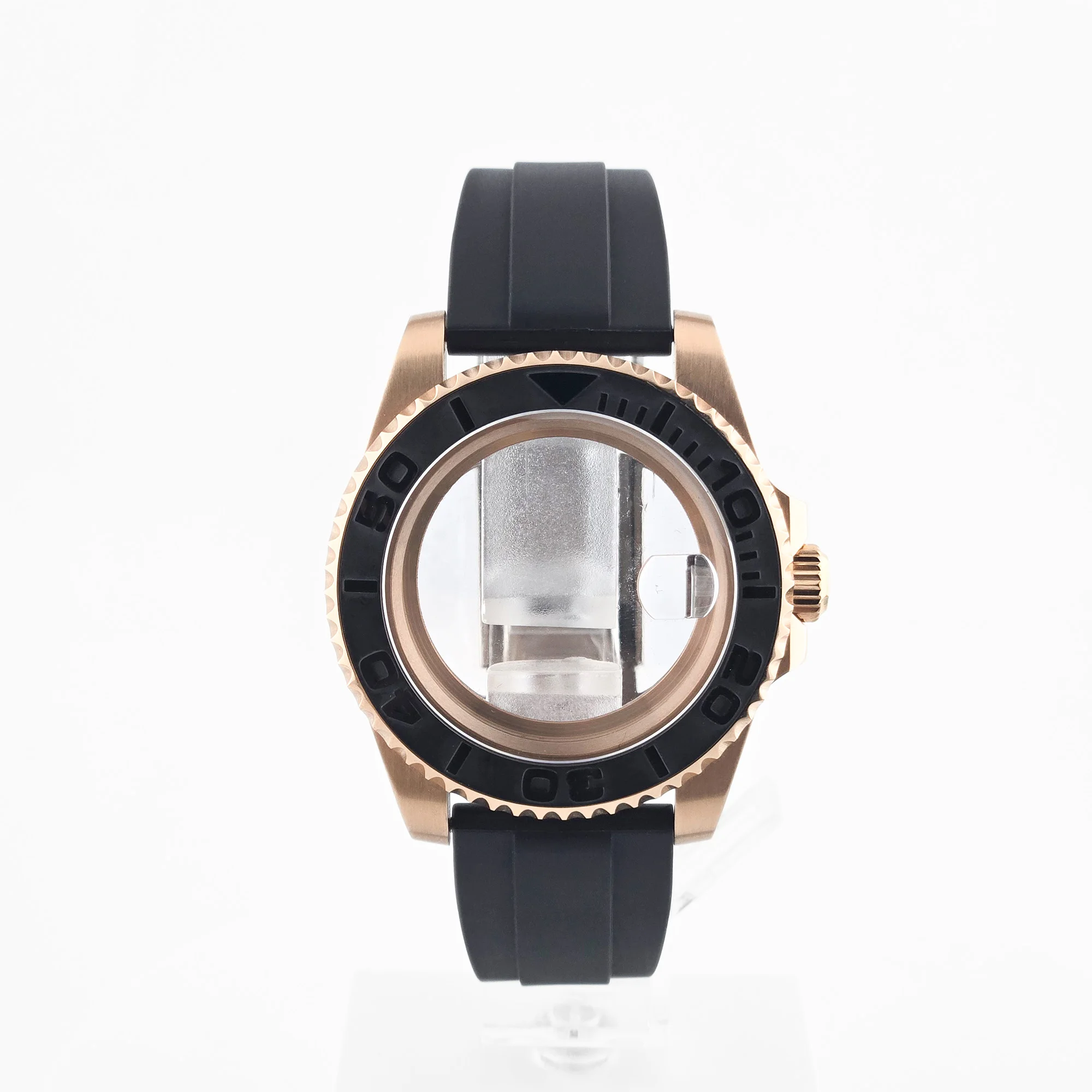 NEITON Fit NH35 NH36 NH34 10bar 120clicks Bezel 40mm SUB Rose Gold Watch Case Curved End Band