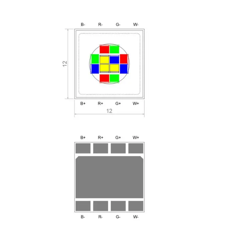 

180W High Power RGBL/RGBW LED Chip TX-1212RGBL/W180 Ceramic Base High Power LED Emitter For Stage Moving Head Spotlight
