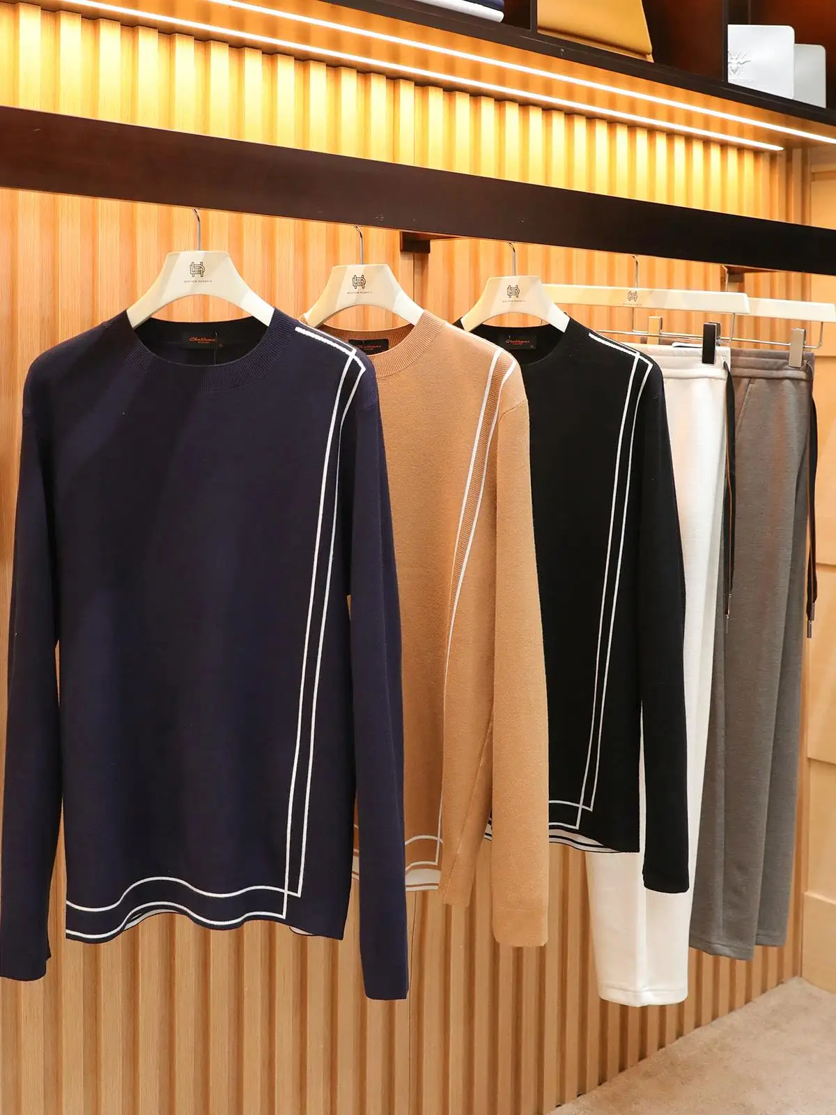 

Мужской свитер оверсайз с длинным рукавом и круглым вырезом, вязаный, с цветовыми блоками, с вставками на плечах, осенне-зимняя новинка