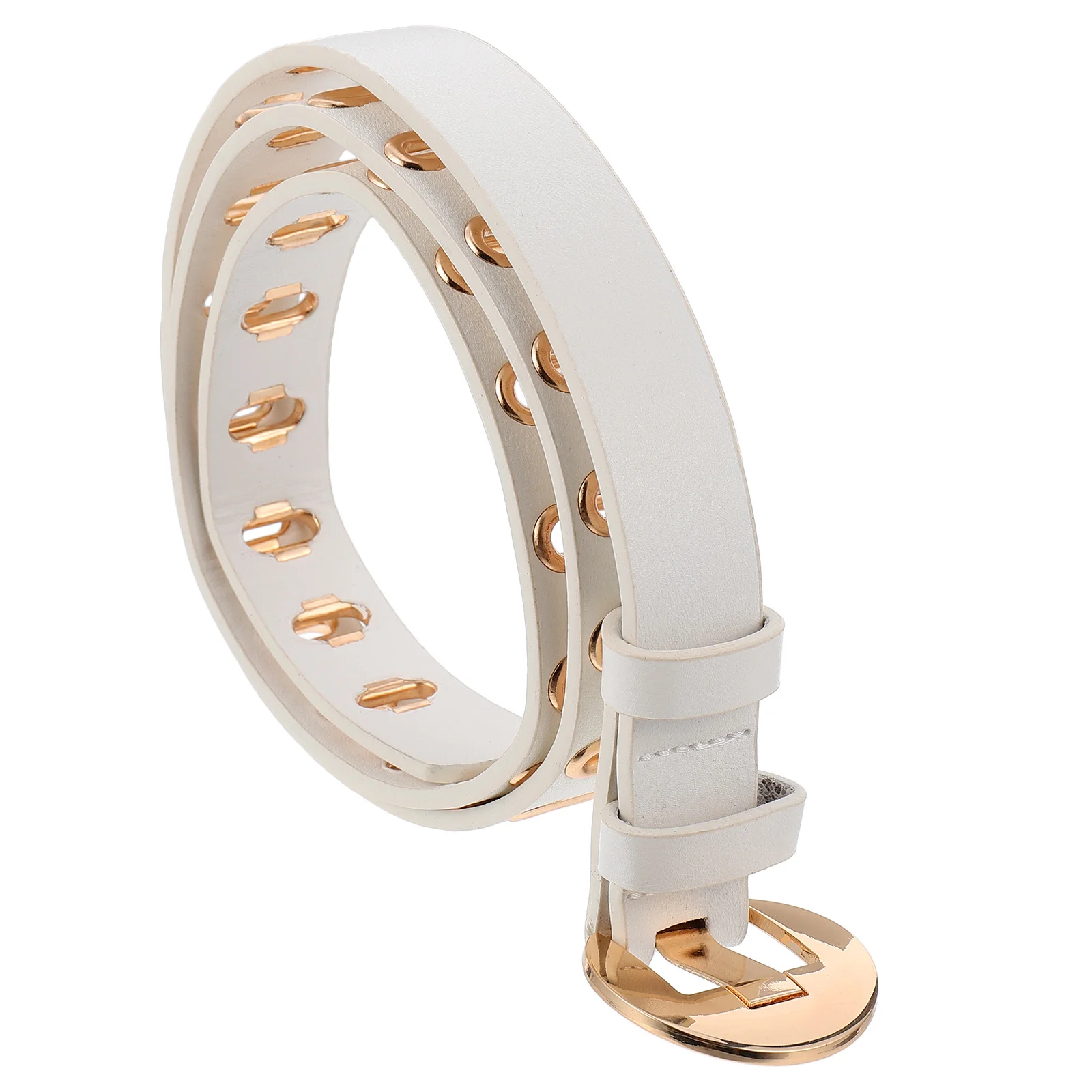 1 قطعة حزام الزخرفية النسائية المألوف سوراخ حزام أنيق حزام بولي يوريثان لفستان الجينز الزي التبعي #1