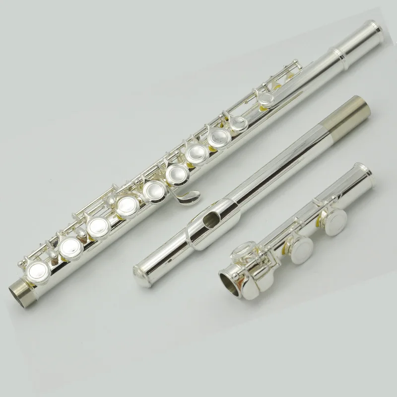 Professional School Sweet Flute 16 Key Silver Transverse Flute Electronic Musical Instrument Accessories Native Traditional