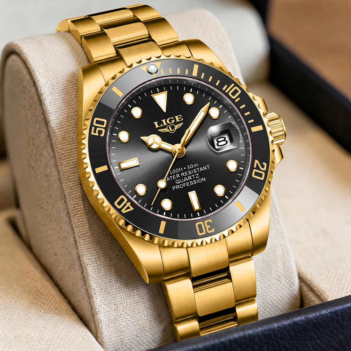 Reloj LIGE Top Brand Luxury Fashion Diver Watch Men Waterproof Date Clock Sport Watches Mens Quartz Wristwatch Relogio Masculino
