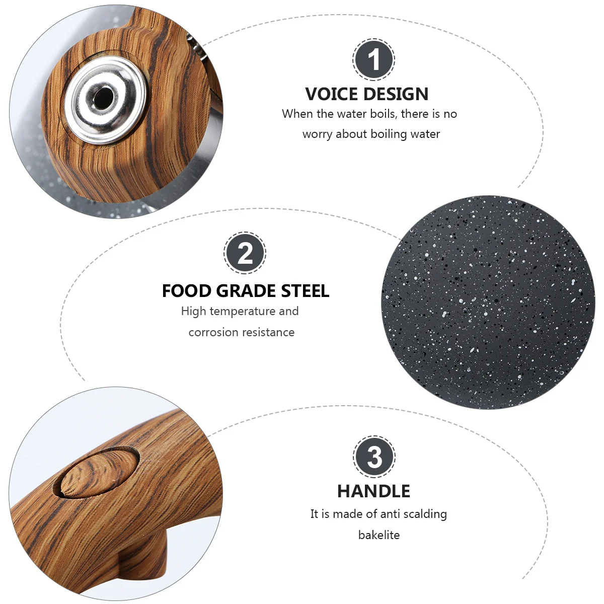 

2.8L Wooden Handle Stainless Steel Whistling Kettle Flat Bottom Boiling Tea Pot For Office Family Outdoor Travel