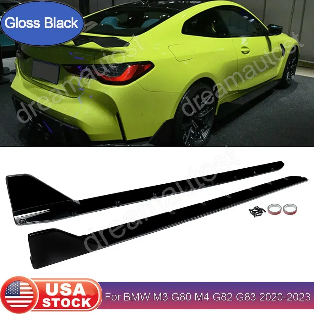 

MAGICKIT Gloss Blackside skirt extension Rocker Panel Body Kit Lip Spoiler For BMW G80 M3 G82 G83 M4 2021-2023 Car Accessories