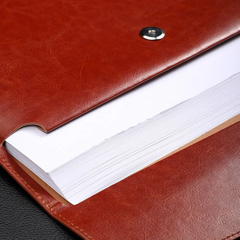 Capacity Document Organiser School Office Supplies Stationery Dustproof Briefcase File Bag Document Bag Leather File Folder