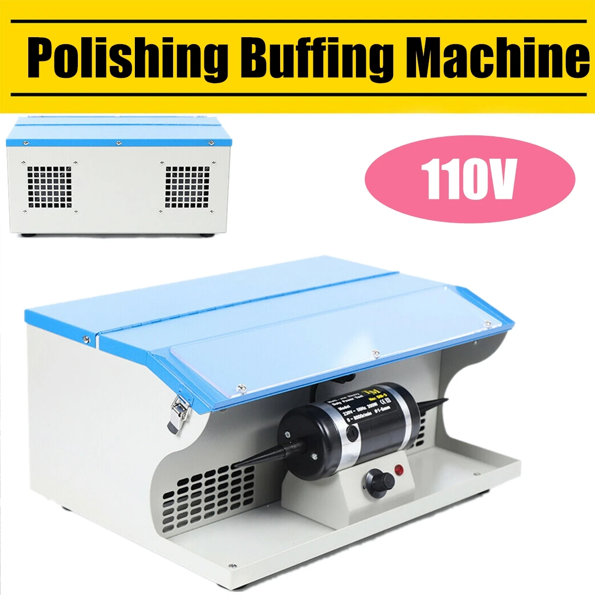 Polishing Buffing Machine 200W Table Top Dust Collector & Light Jewelry Polisher