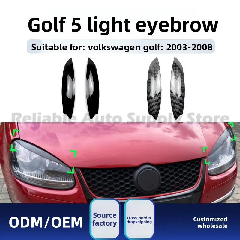 

For Volkswagen Golf 5 MK5 2003-08 Front Headlight Eyebrow Decal Sticker Stylish Upgrade Modification Kit