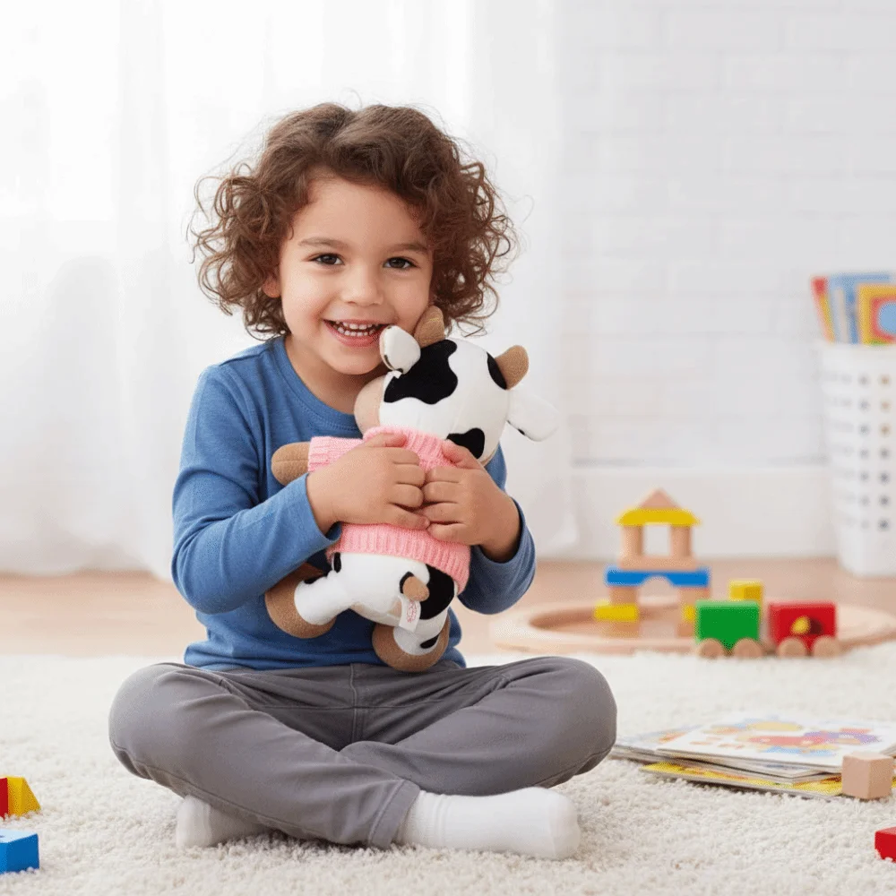 

Милая игрушка-корова в мультяшном стиле, имитация коровы, мягкий материал, текстура свитера, декор для детской комнаты в стиле китайского зодиака (Корова)