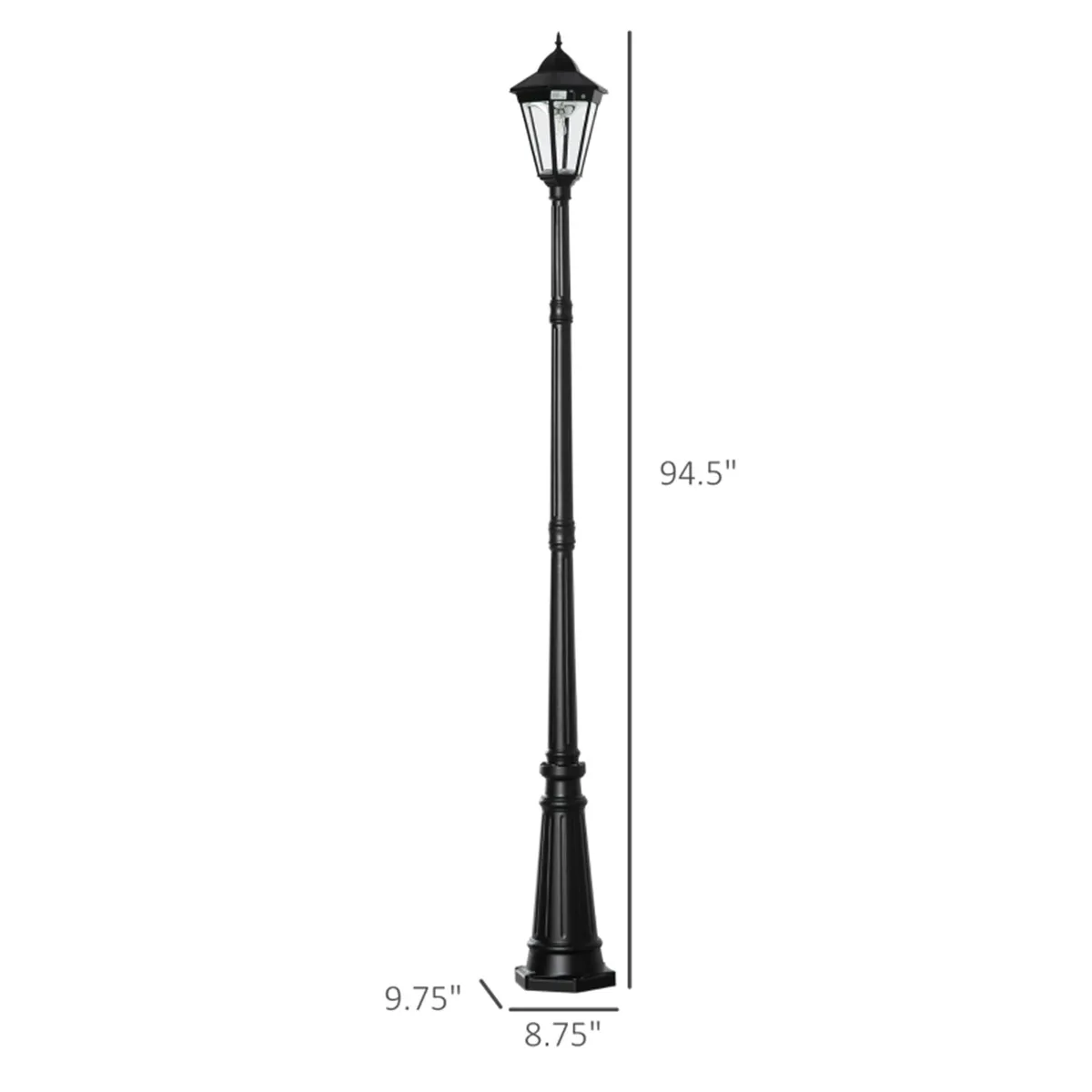 Solar powered European style courtyard street lights, outdoor lawn lights, outdoor waterproof high pole lights