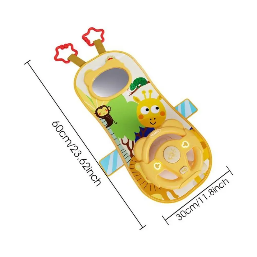 Steering Wheel Simulation Steering Wheel Car Seat Toy with Mirror 360 Degree Simulation Musical Steering Wheel Toy Plastics