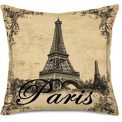 Eiffel Pisa London Rome Double-sided Printed pillow cover Short plush Suitable living rooms bedrooms sofas throw cushion cover