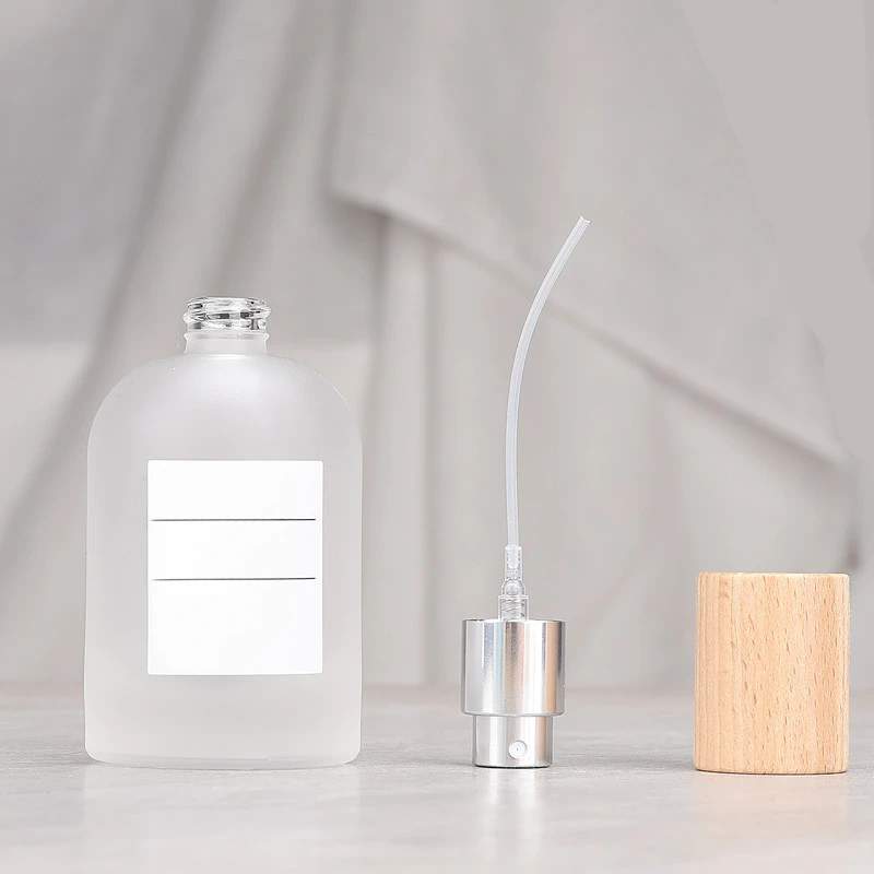 30ml 50ml Frosted Glass Perfume Bottle Fine Mist Sprayer Empty Jar with Walnut & Beech Pump Glass Spray Bottle Perfume Bottle
