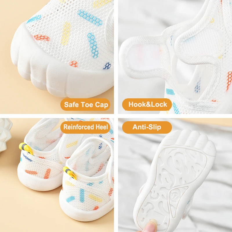 Kids Summer Mesh Breathable Non-Skid Toddler Shoes 10M-4Y Baby Boys Girls Candy Color Sandals Lightweight School Shoes Prewalker