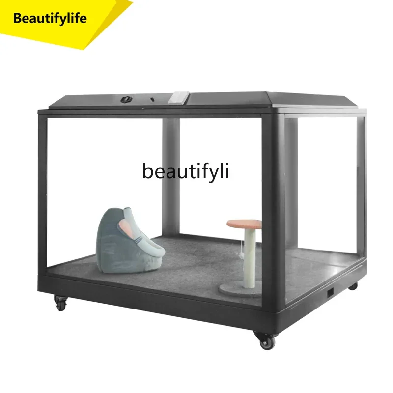

A61 Soundproof Box Cover Pet Mini Noiseless Cabin Household Kennel Cat Movable Glass Room