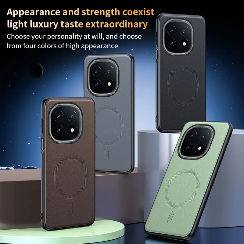 Untuk VIVO IQOO 15 Casing Penutup Pelindung Kulit Magnetik untuk VIVO IQOO 15 Anti-sidik Jari Anti-selip PC + TPU