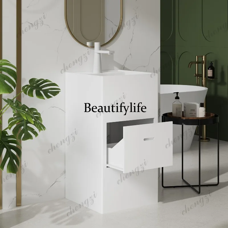 Drawer storage with faucet hole Square artificial stone hand washing column basin Home stay B & B Hotel Source factory