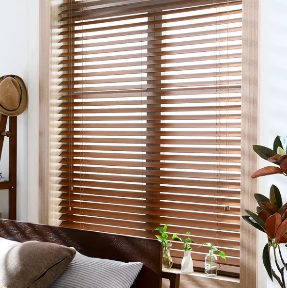 Factory direct sale door to door USA venetian pvc blinds cordless 2 inch faux wood blinds for indoor