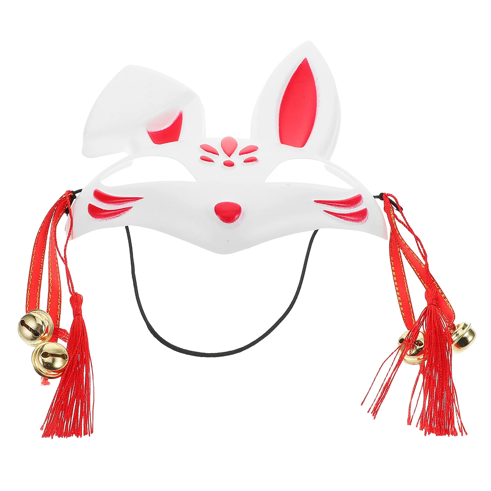 Hase-Halbgesichtsmaske, weißes Kaninchen, Kostümzubehör, Ostern, Party, Kinder, niedlicher Glockenakzent, langlebiges Material, Hasenmaske für Frauen