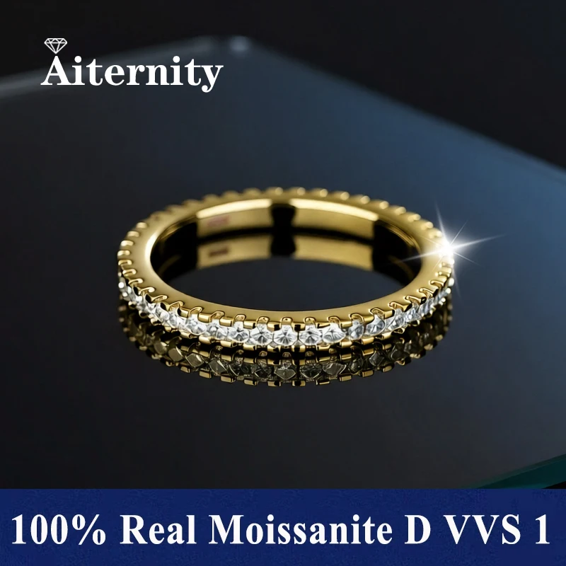 Anillo GRA All Moissanite 0.5CT, 100% anillos de platino para mujer, 5 piedras, diamante brillante, alianza de boda, joyería fina