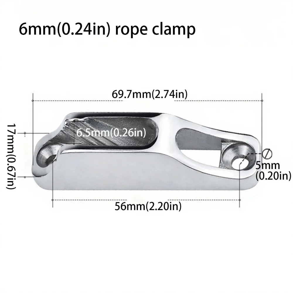 316 Stainless Steel Rope Cam Cleat Mirror Polish Durable Marine Stainless Steel Cleat Heavy Duty Yacht Accessories Yacht
