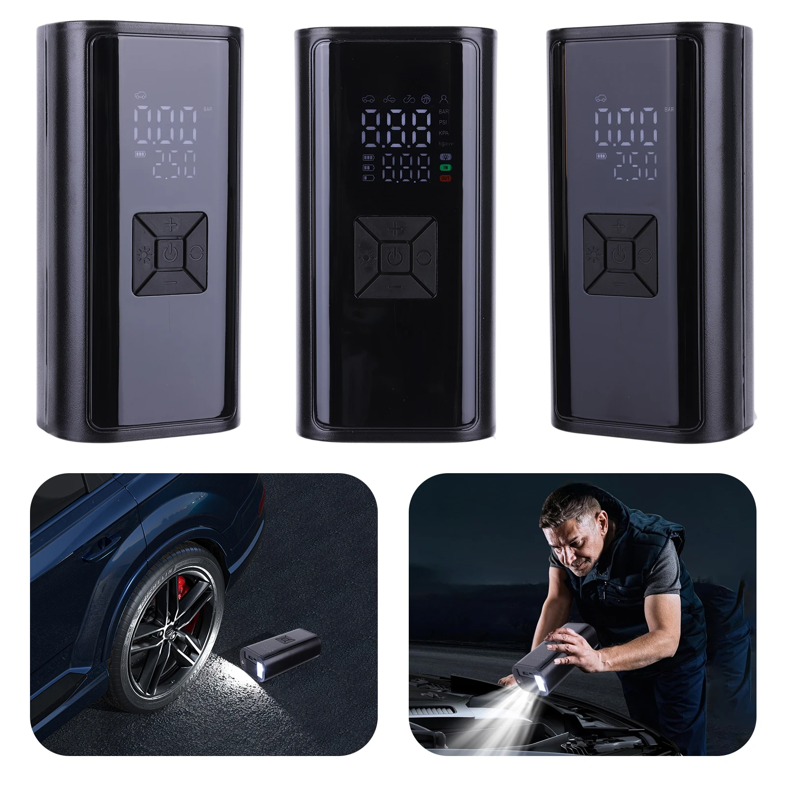 Wireless Ball Pump Multifunctional Bicycle Tire Inflator Digital Display Air Compressor USB C Rechargeable for Basketball Soccer