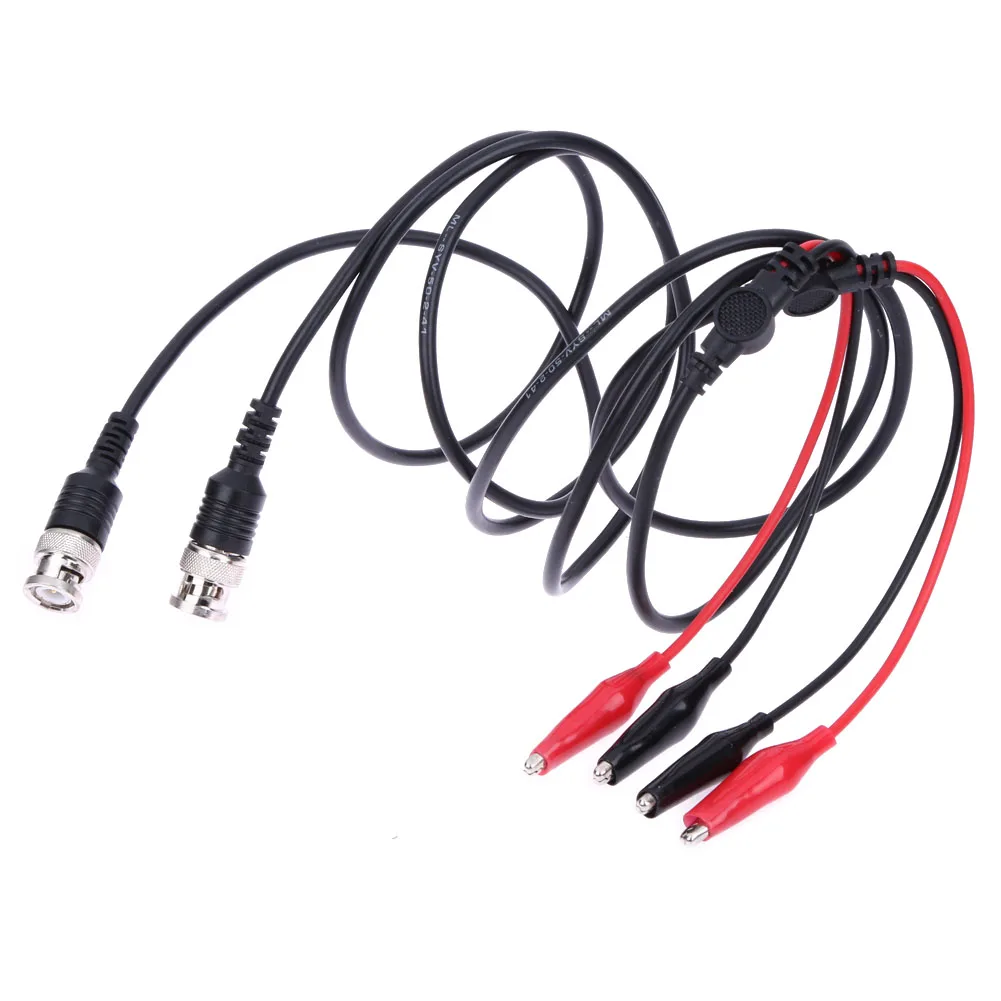 2 Pcs 98cm BNC Q9 To Double Alligator Clip Dual Tester Tools Test Cable Probe Leads BNC Test Leads Kit Oscilloscope Test