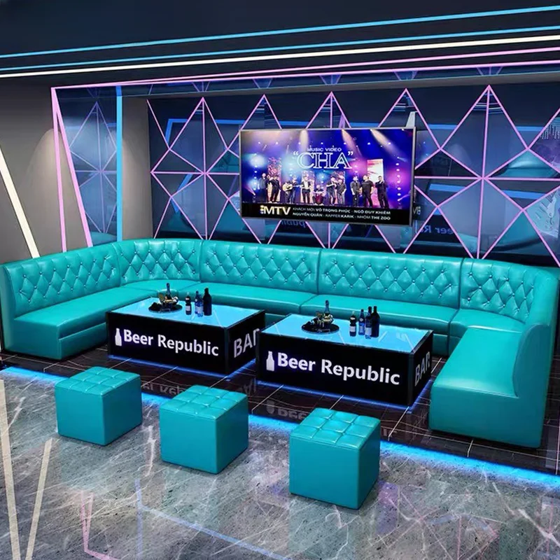 Wholesale Hot Sale Custom Nightclub Bar Banquet Restaurant Project Commercial Furniture Black Leather PU Curved Booth Seating