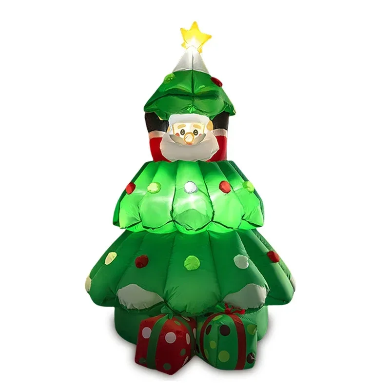 Light Emitting Diode Luminous Christmas Inflatable Santa Activity Air Model Lifting Christmas Tree Decoration Ornaments with