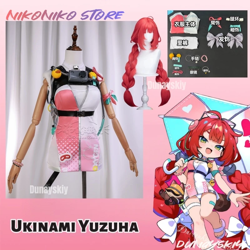 

Игра Zenless Zone Zero Ukinami Yuzuha Косплей Костюм Летний купальник с сумкой для аксессуаров Красный парик Хэллоуин Карнавал Женщины Девушка