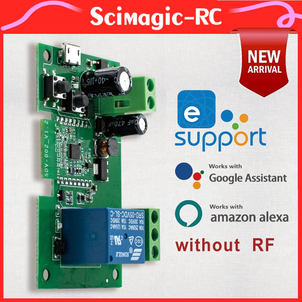 

Ewelink 1Way Wifi Mini Smart Switch DIY Light Switches Wireless Smart Home Automation Breaker Voice for Alexa Google Alice