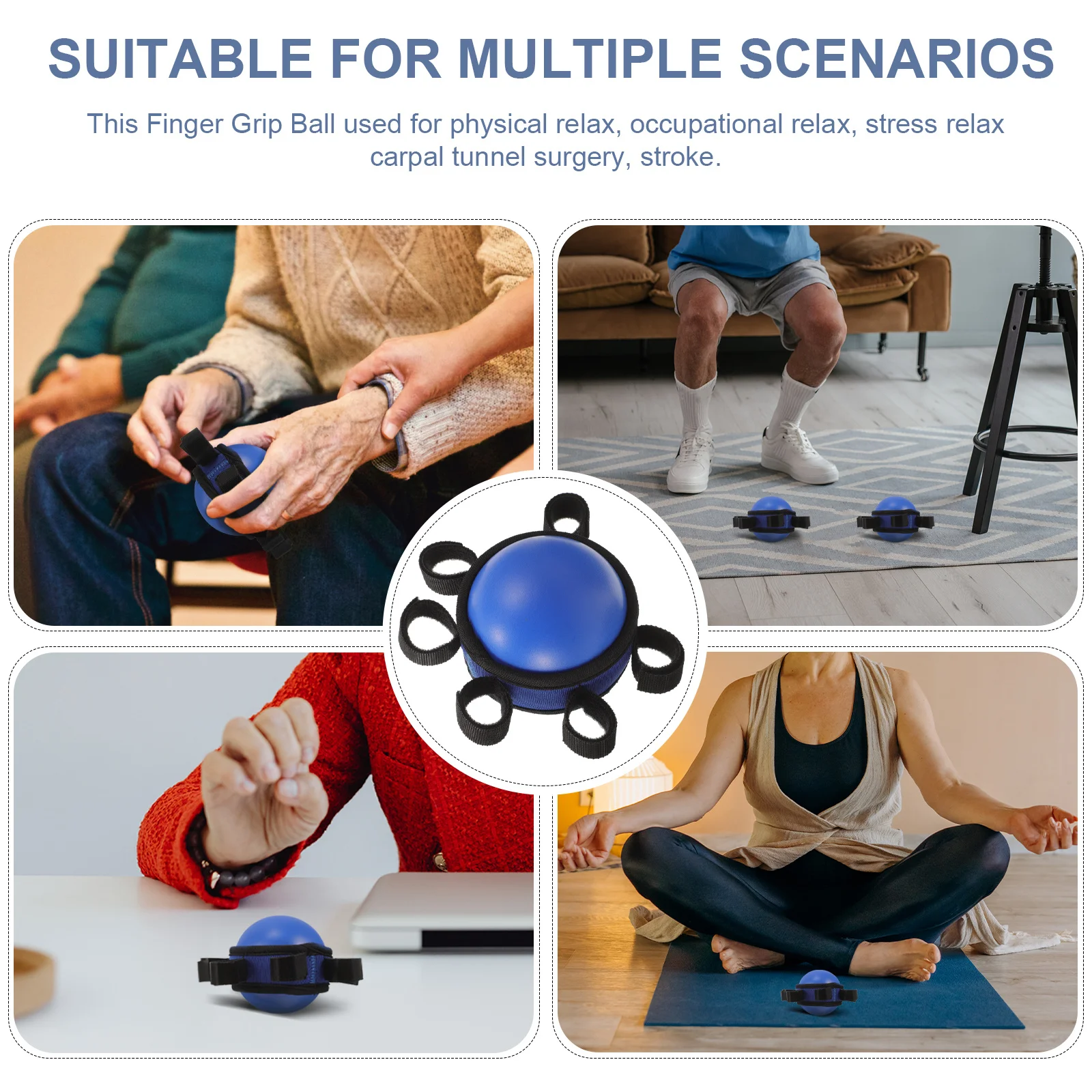 

Finger Training Ball Hand Grip Strengthener Portable Exercise Device for Carpal Tunnel Recovery and Stress Relief