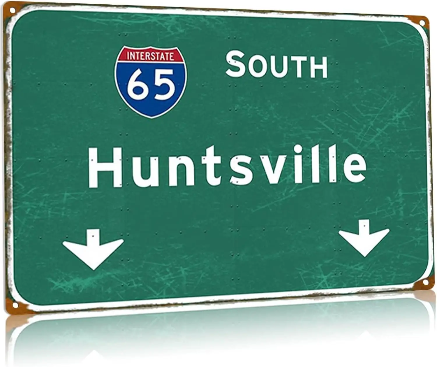 Retro Tin Signs Huntsville I-105 S Interstate 65 Direction Signage Highway Freeway Wall Decor Club Office Home Metal Sign Plaque