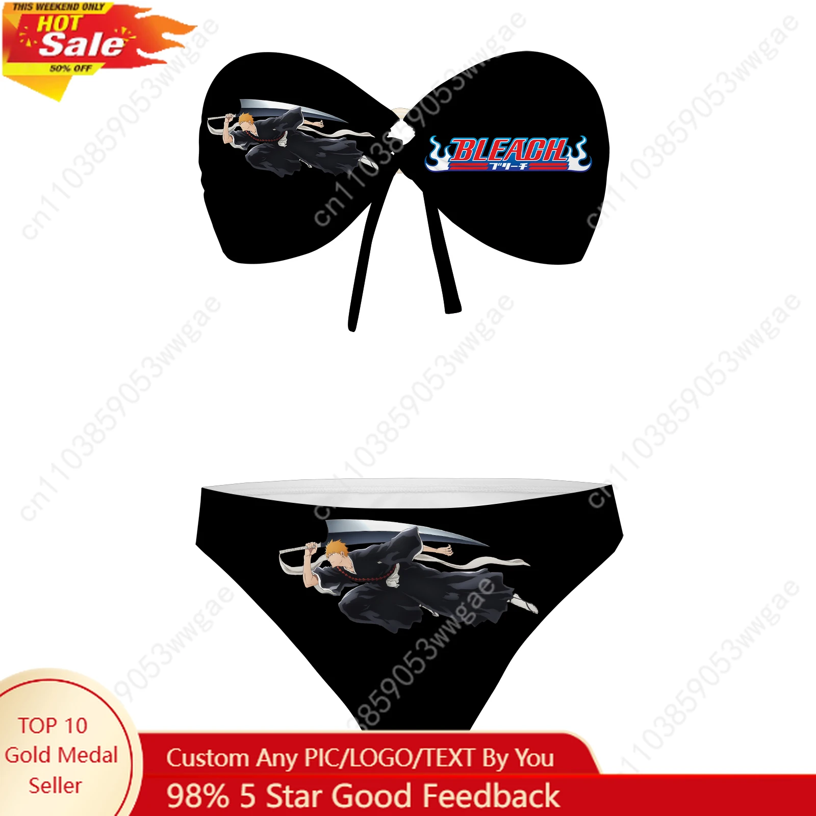 

Bleach Strapless Swimsuit Womens Bathing Suit Personalized Fashion Swimwear Pool Party Beach Sexy Bikini Customized Beachwears