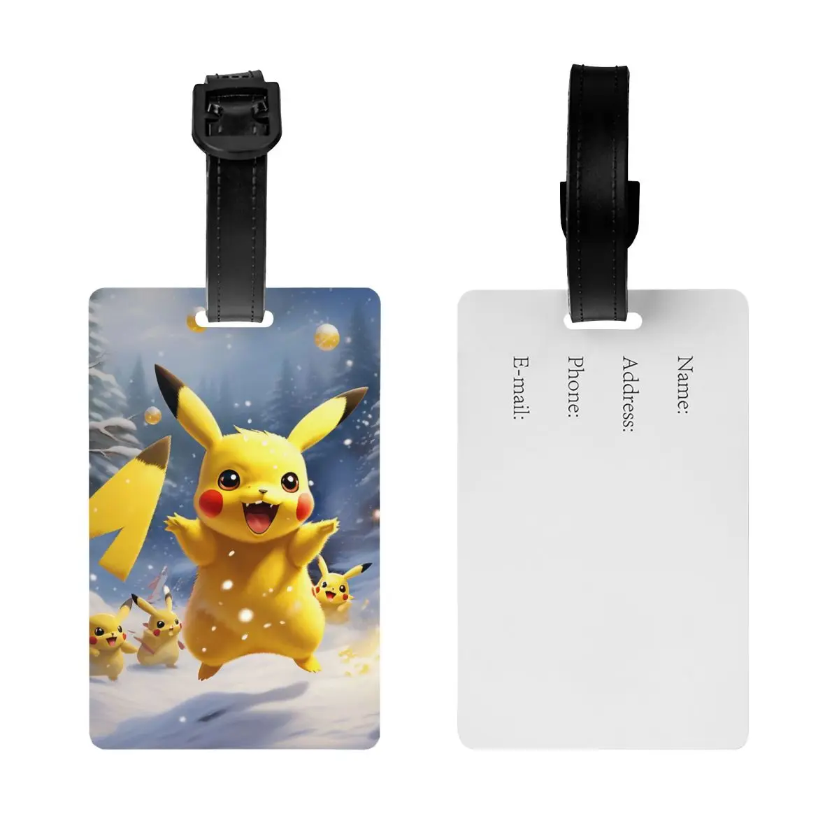 Custom Pokemon Pikachu Luggage Tag Travel Bag Suitcase Privacy Cover ID Label